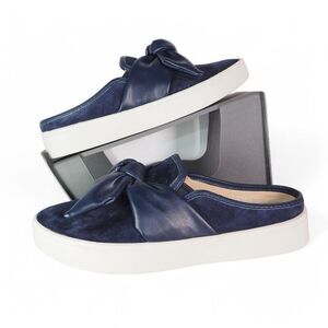 Spenco Barbados Orthopedic Suede‎ Slide Mules "Peacoat Blue" Women's 6B